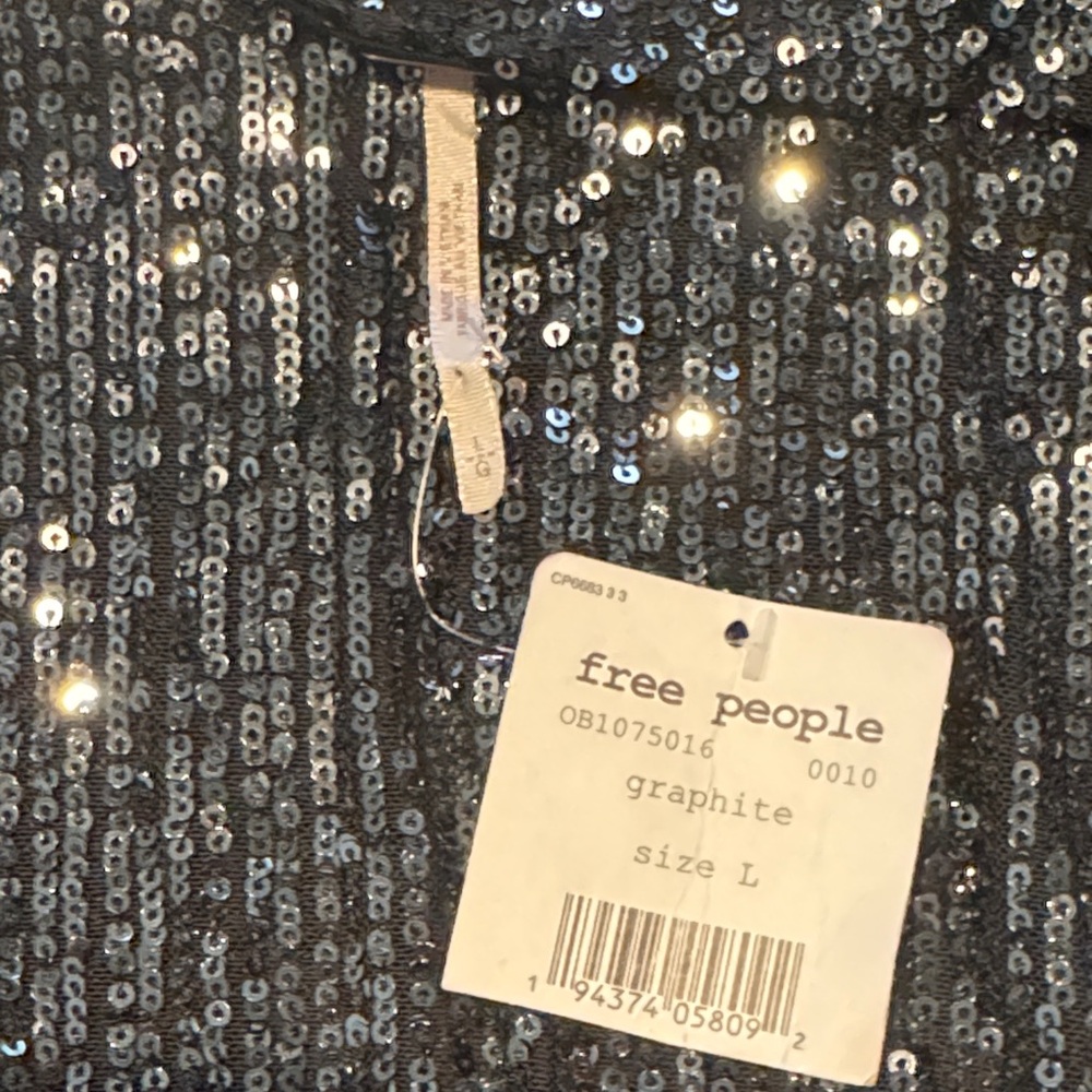 Free People Shimmering Black Sequin Dress - Picture 12 of 16
